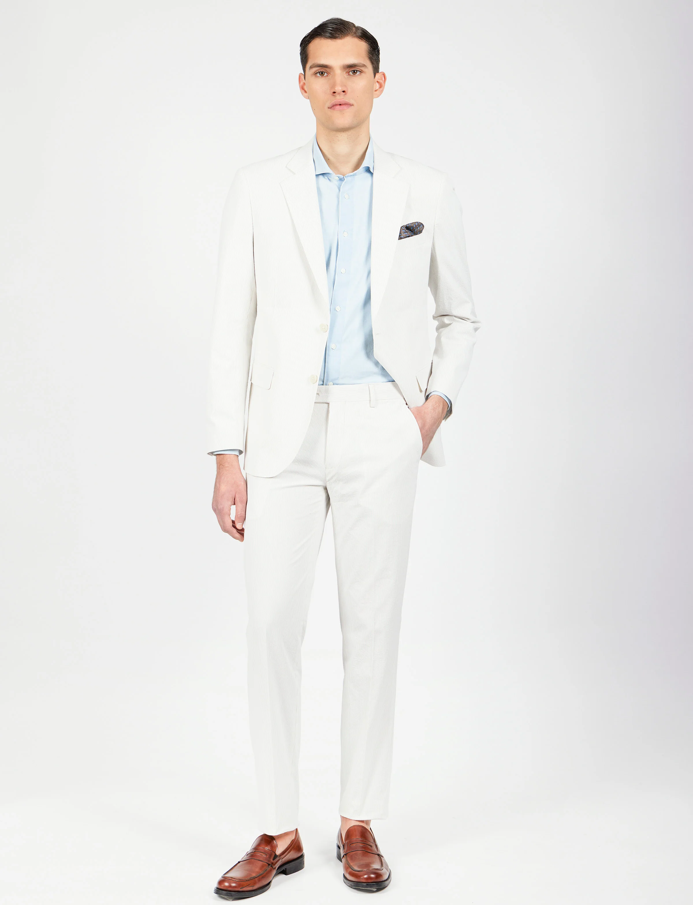 Pantaloni a righe in cotone goffrato - Image 6