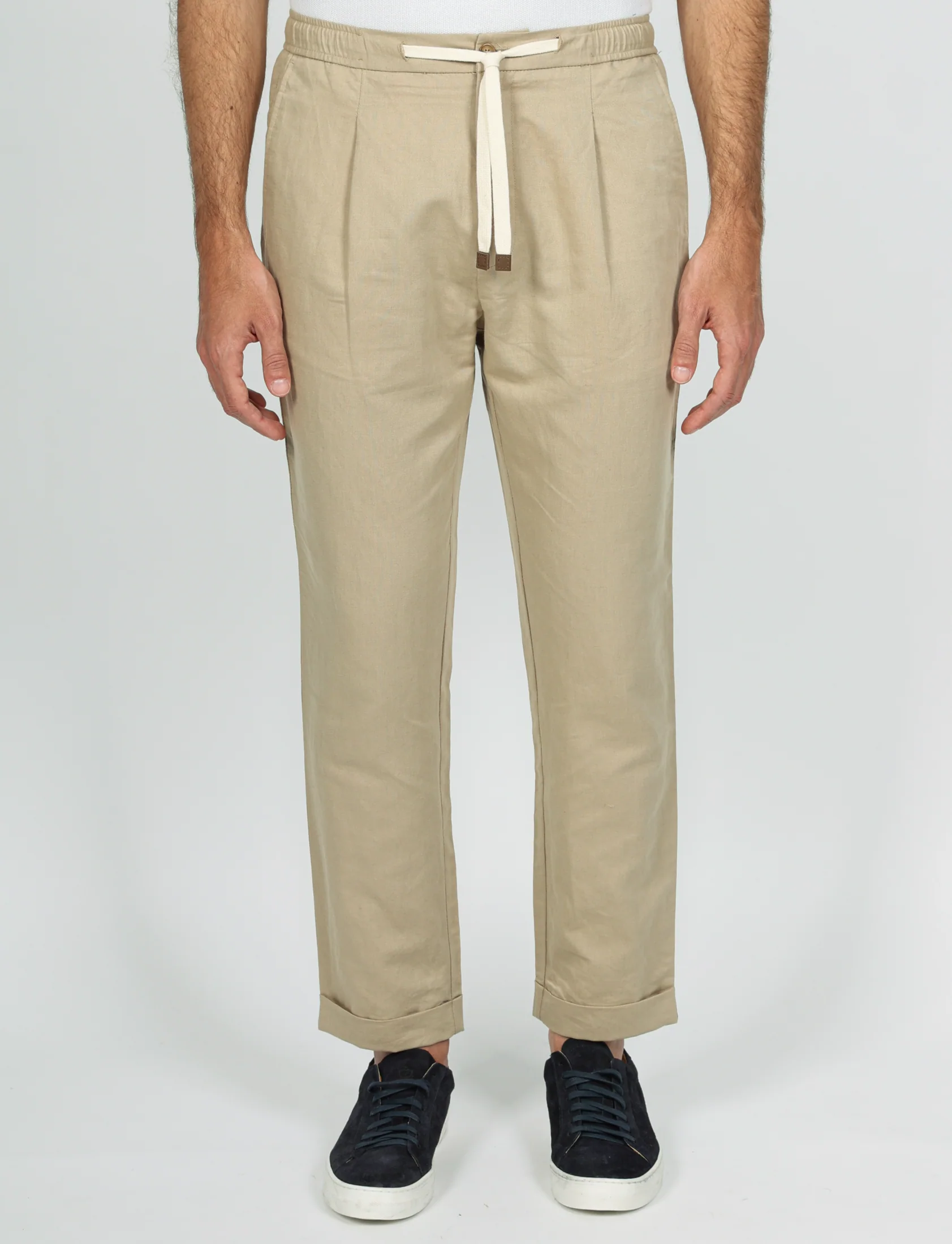 Pantalaccio in lino e cotone con cintura - Image 6