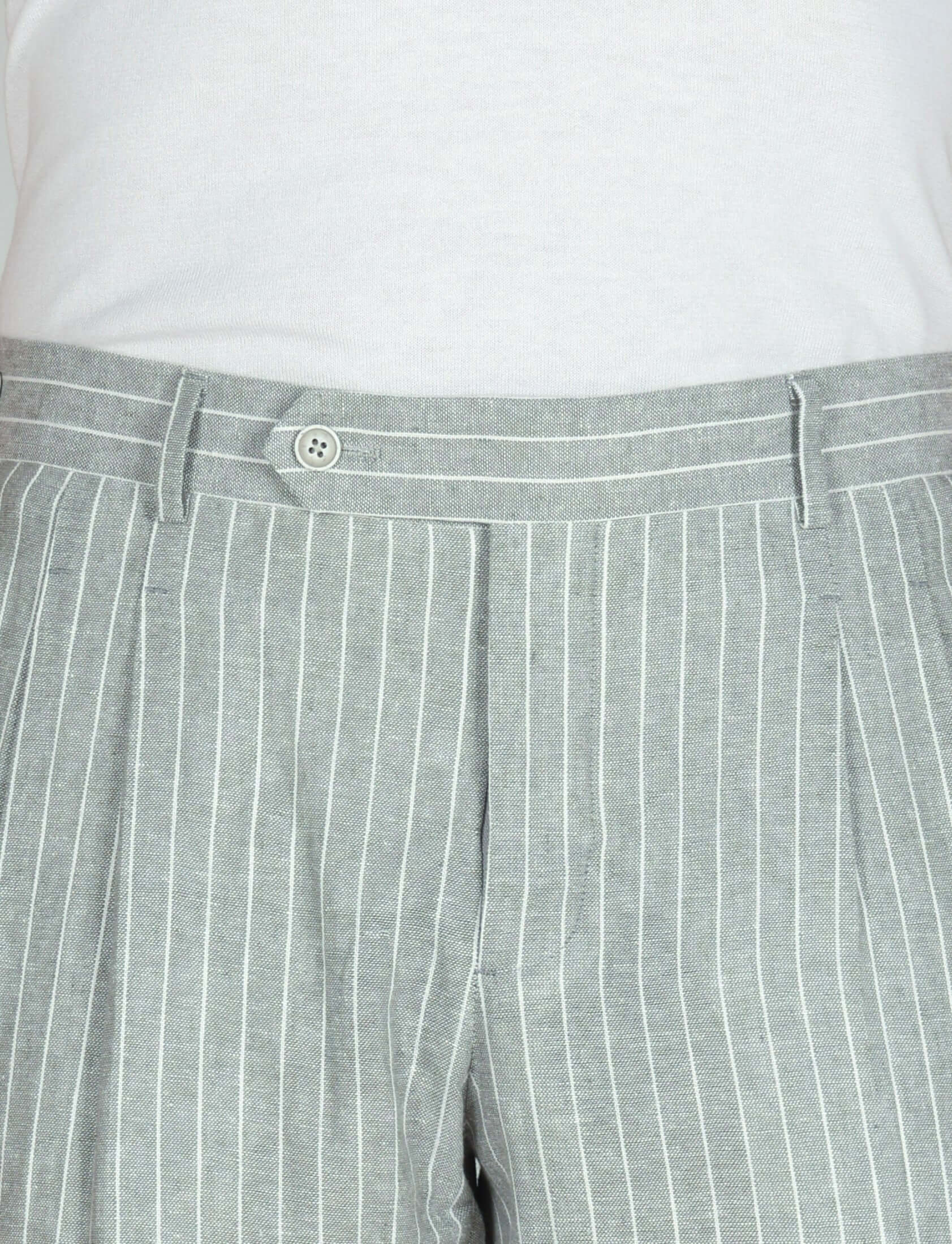 Pantaloni in lino a righe - Image 13