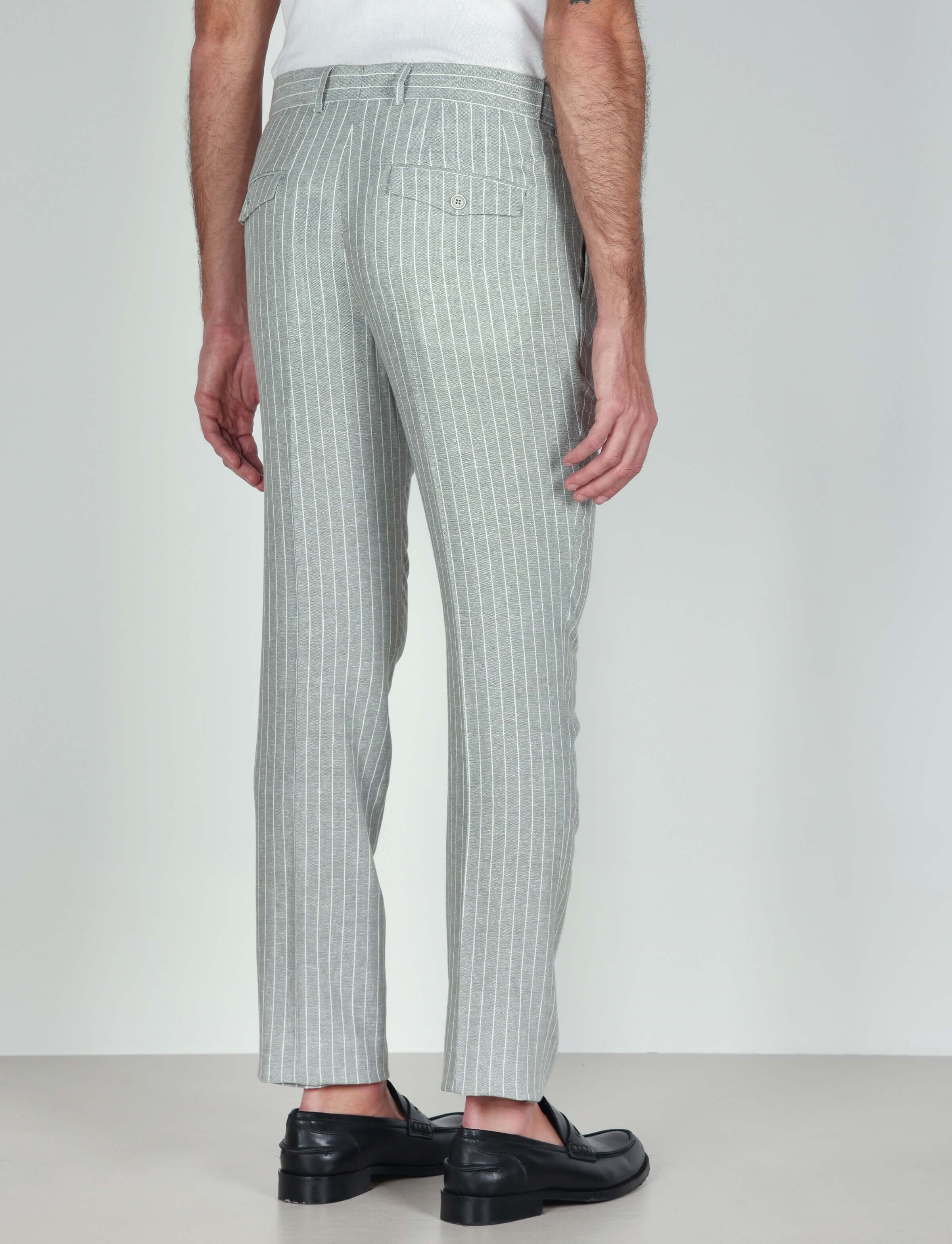 Pantaloni in lino a righe - Image 14