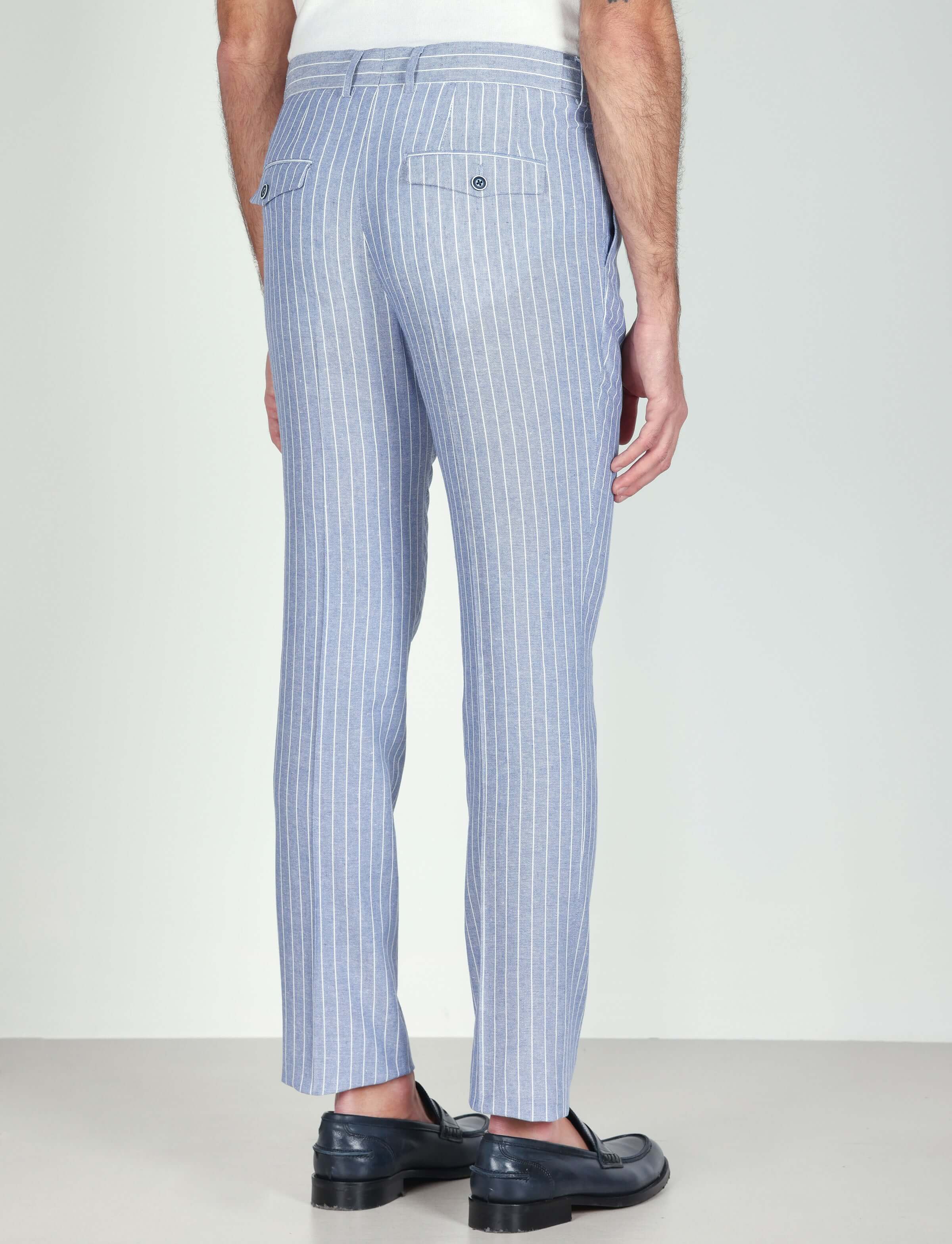 Pantaloni in lino a righe - Image 4