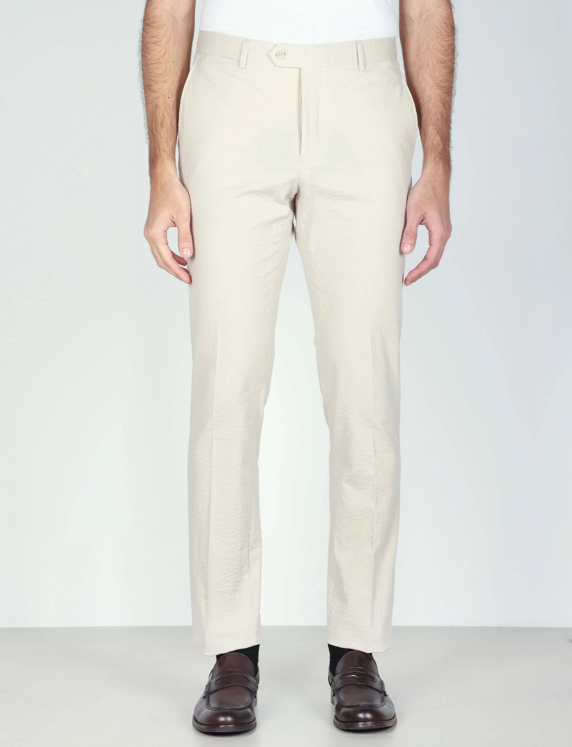 Pantaloni in cotone goffrato tinta unita - Image 11
