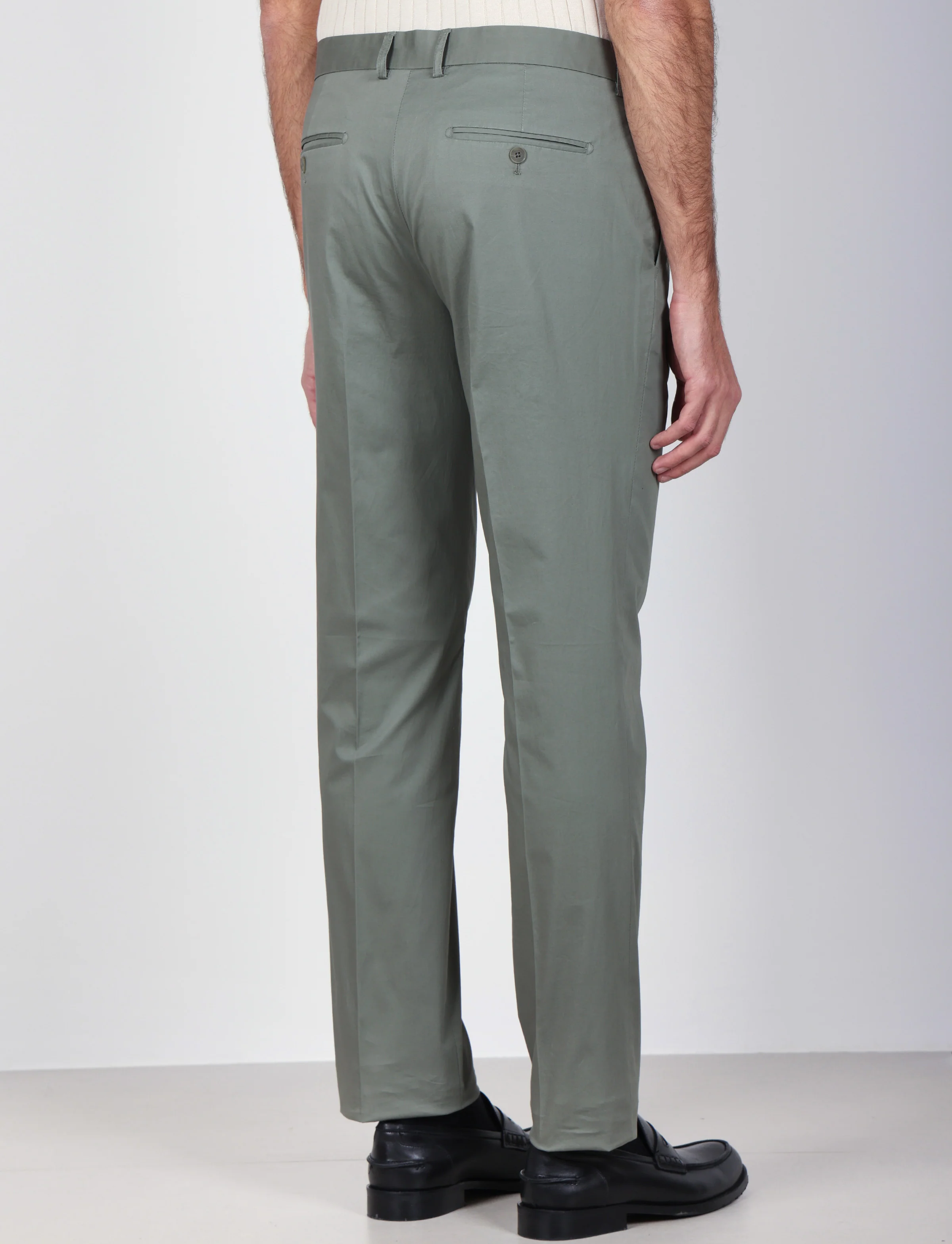 Pantaloni tinta unita in cotone stretch - Image 3