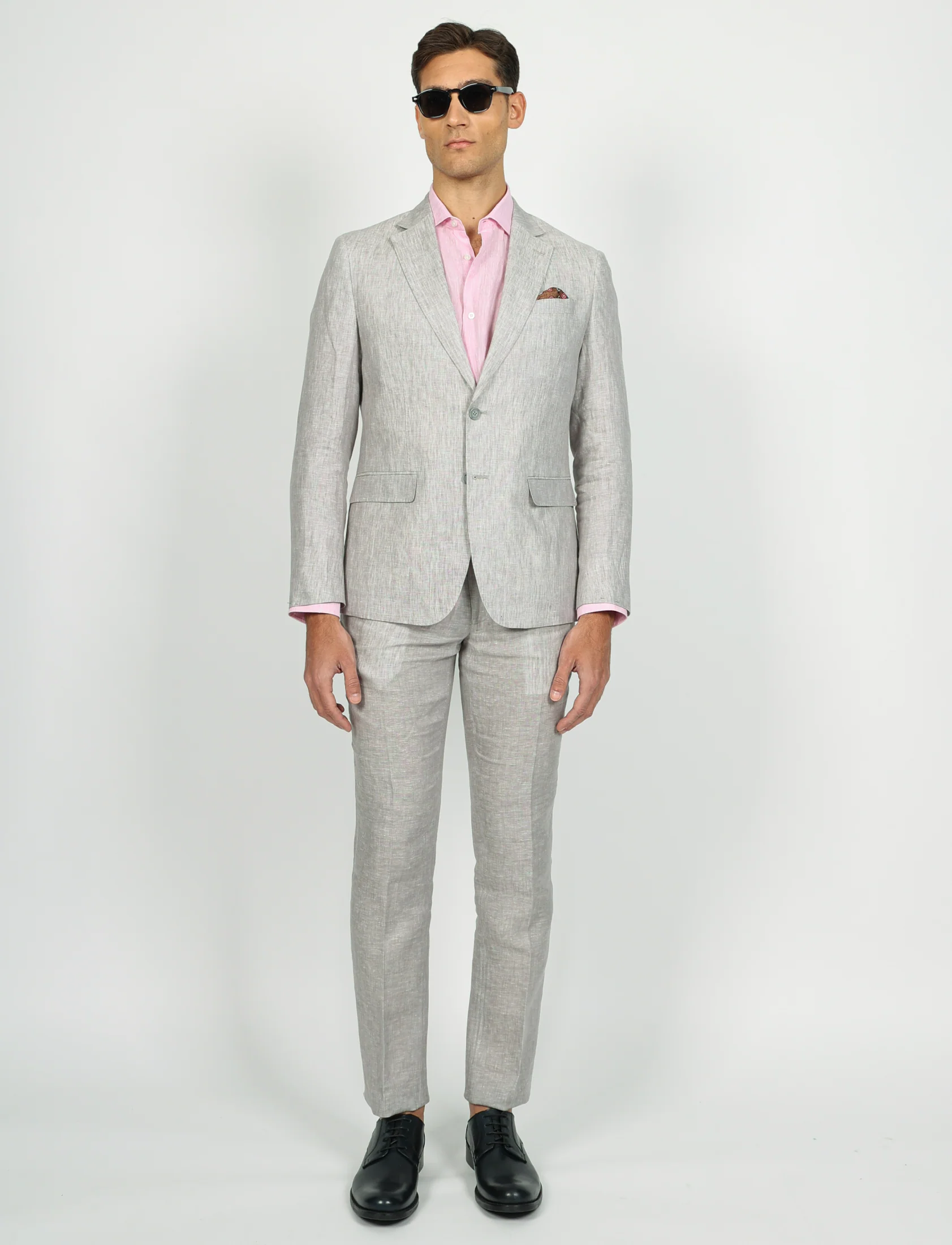 Pantaloni in lino melange con doppia pence - Image 11