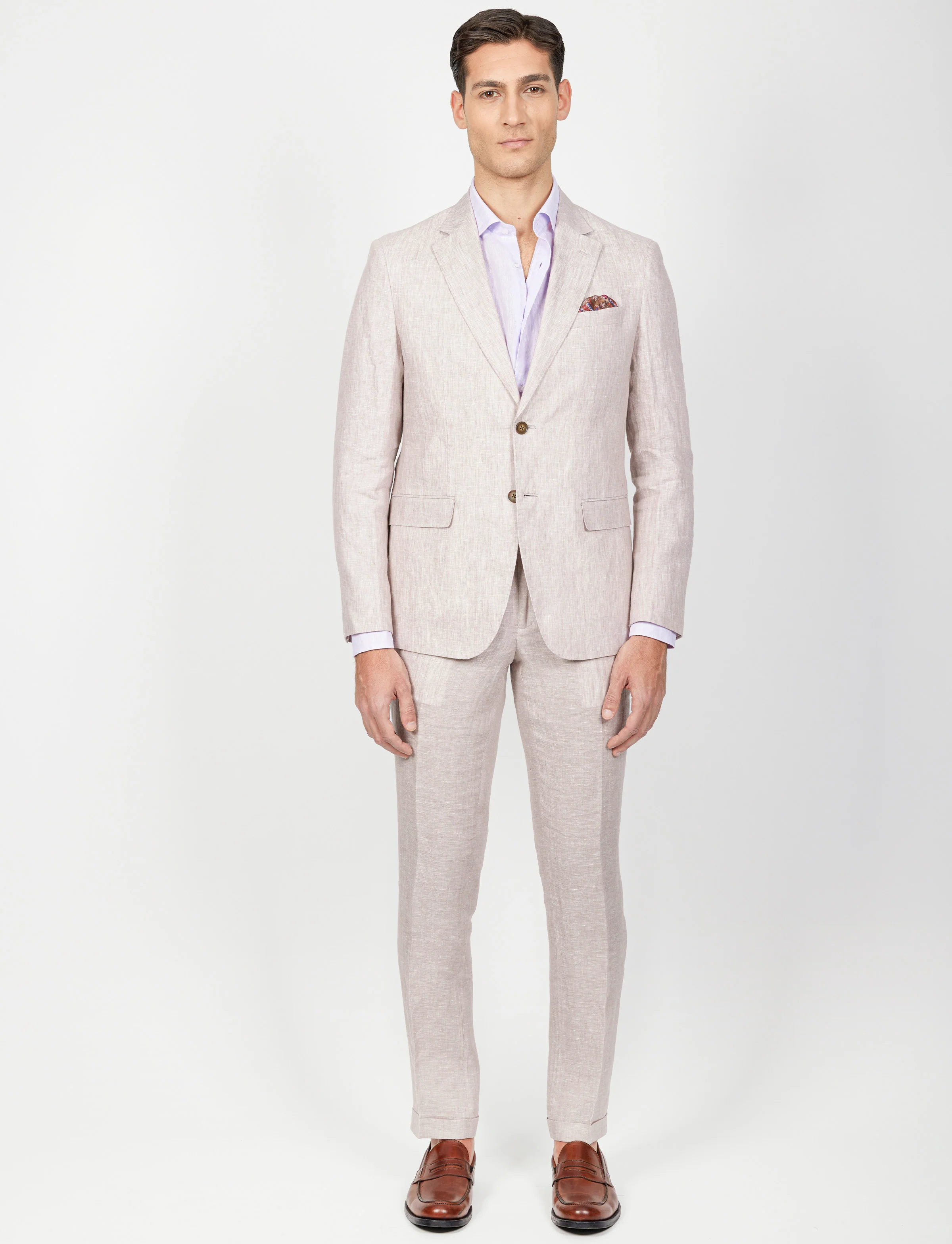 Pantaloni in lino melange con doppia pence - Image 14