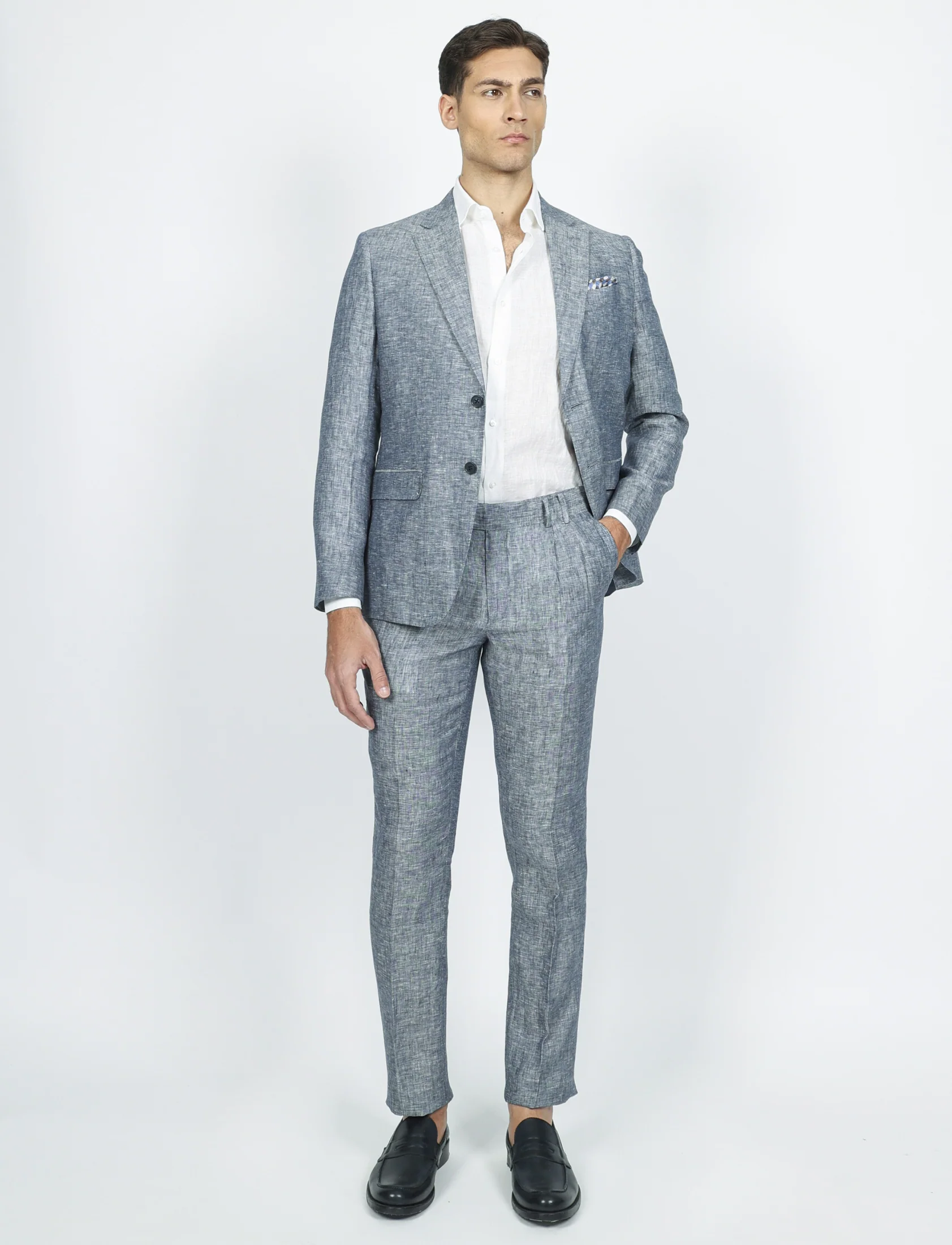 Pantaloni in lino melange con doppia pence - Image 20