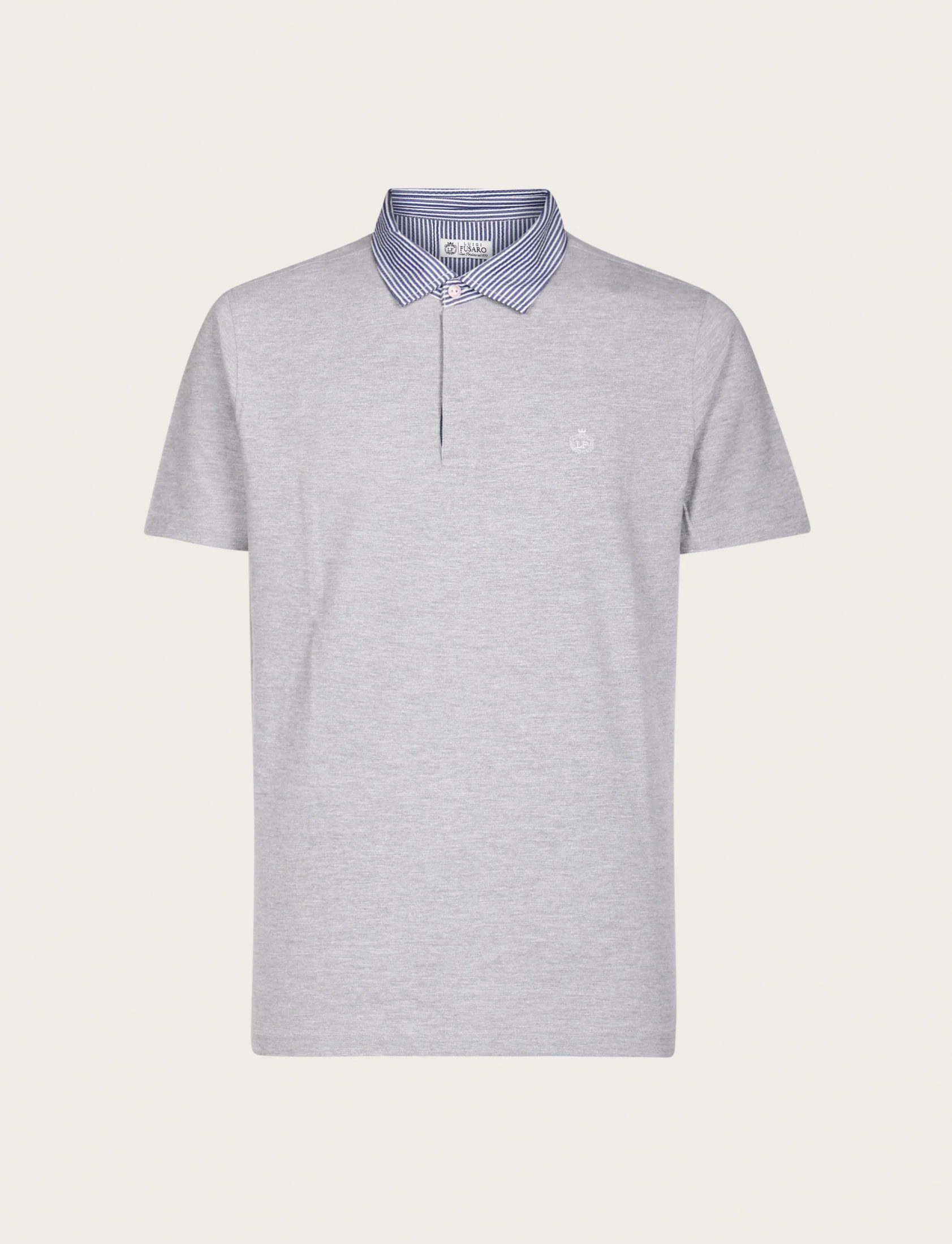 Polo in cotone con colletto goffrato a righe - Image 12