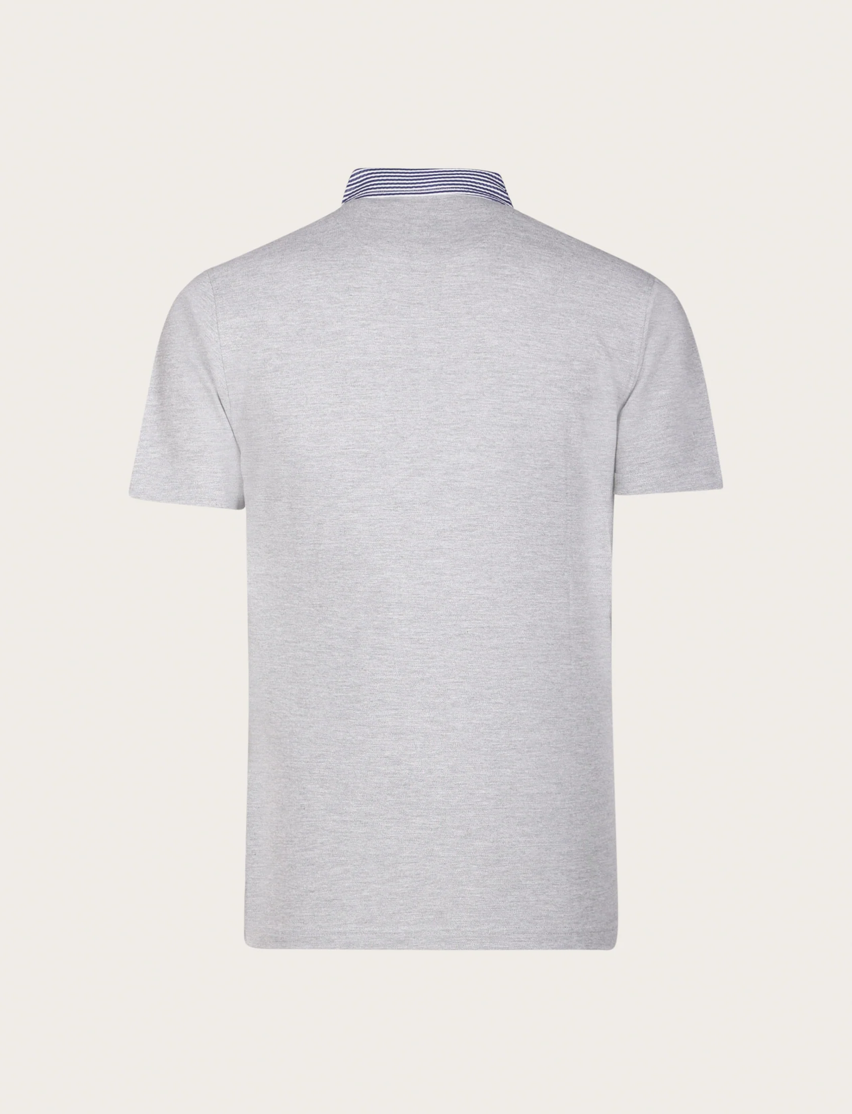 Polo in cotone con colletto goffrato a righe - Image 13