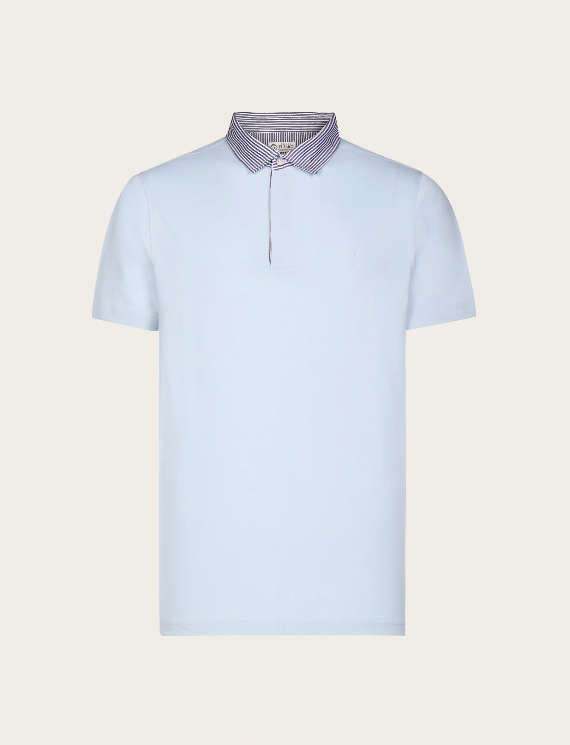 Polo in cotone con colletto goffrato a righe - Image 15