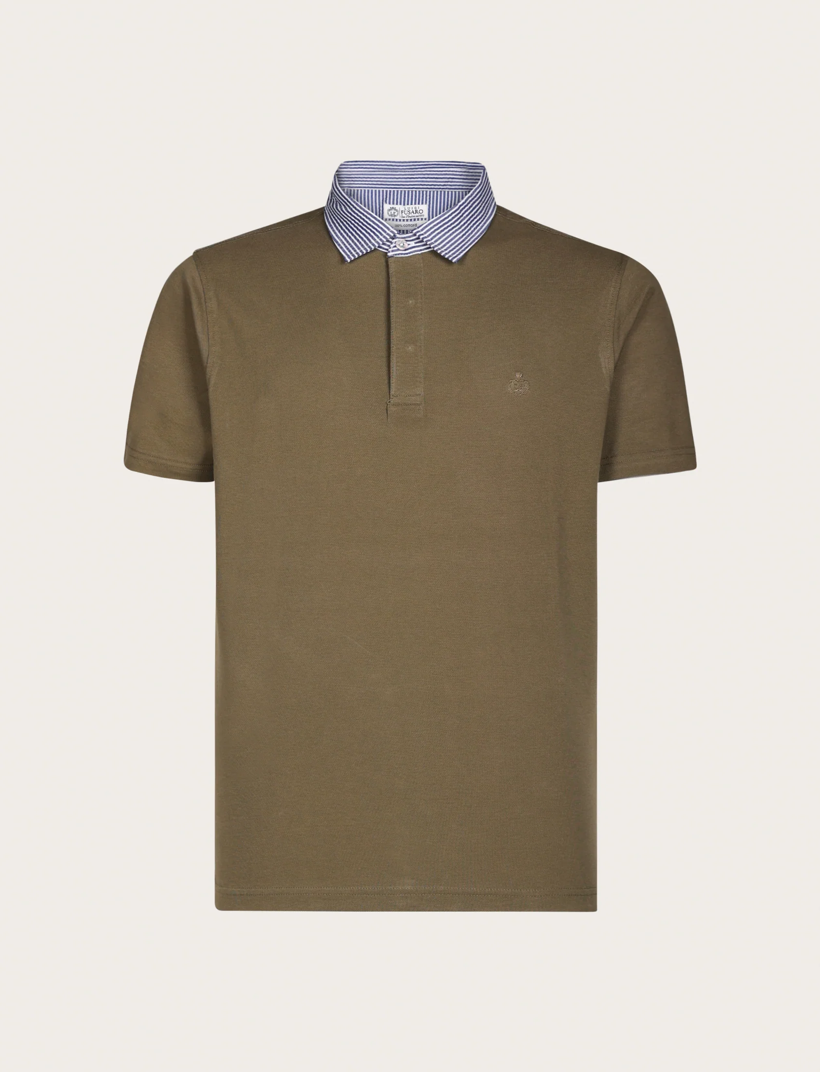 Polo in cotone con colletto goffrato a righe - Image 18