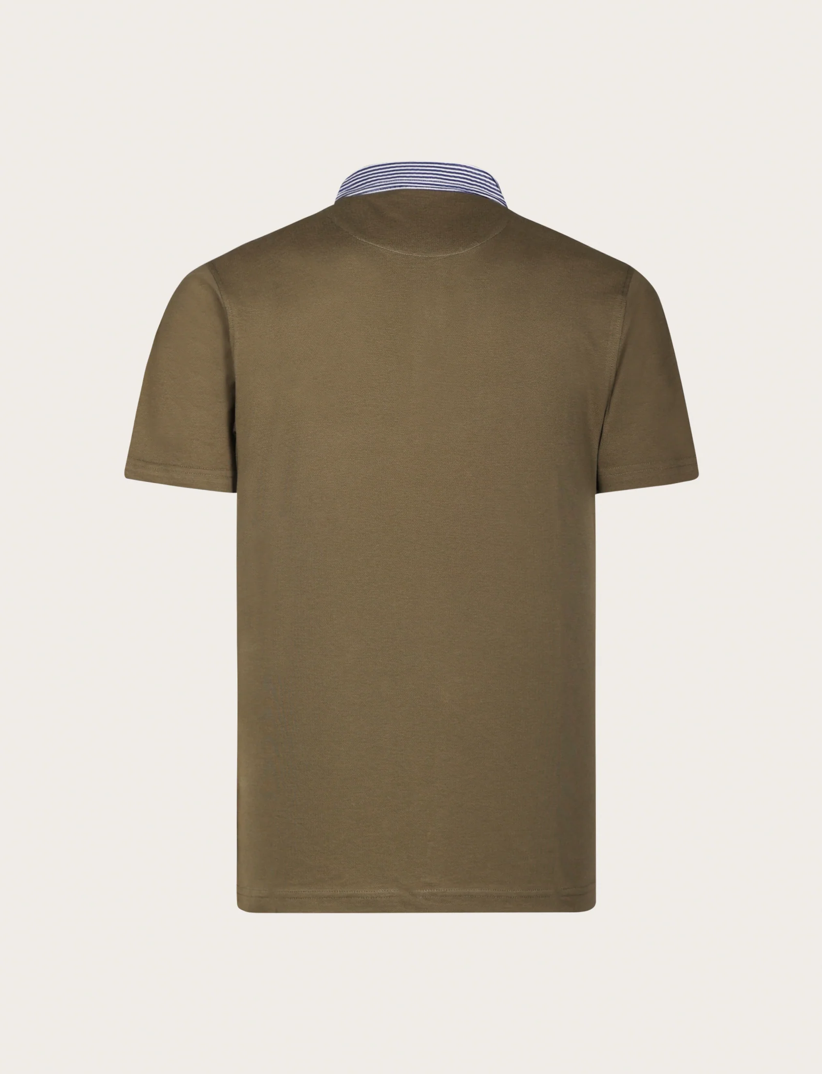 Polo in cotone con colletto goffrato a righe - Image 19