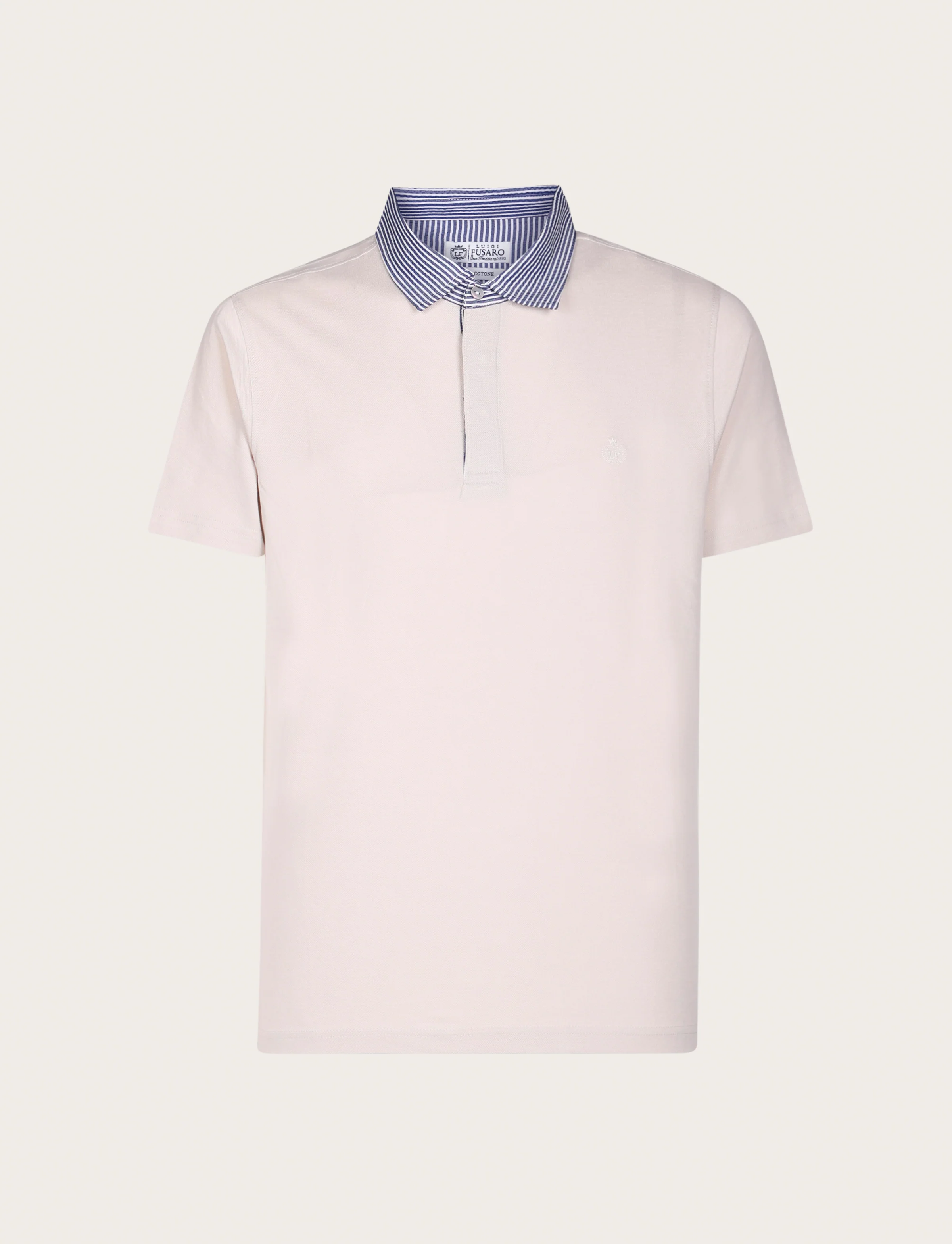 Polo in cotone con colletto goffrato a righe - Image 9