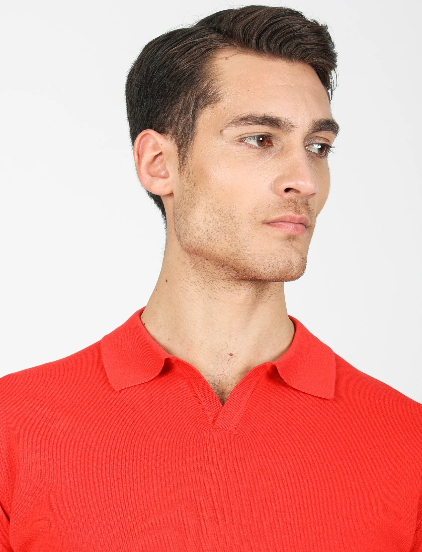 Polo a V in cotone leggero - Image 2