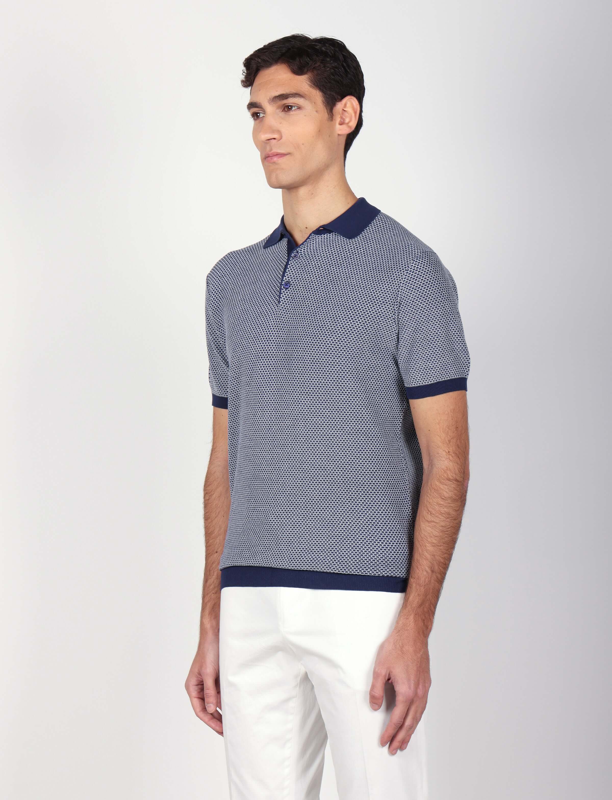 Polo in cotone jacquard bicolore - Image 15