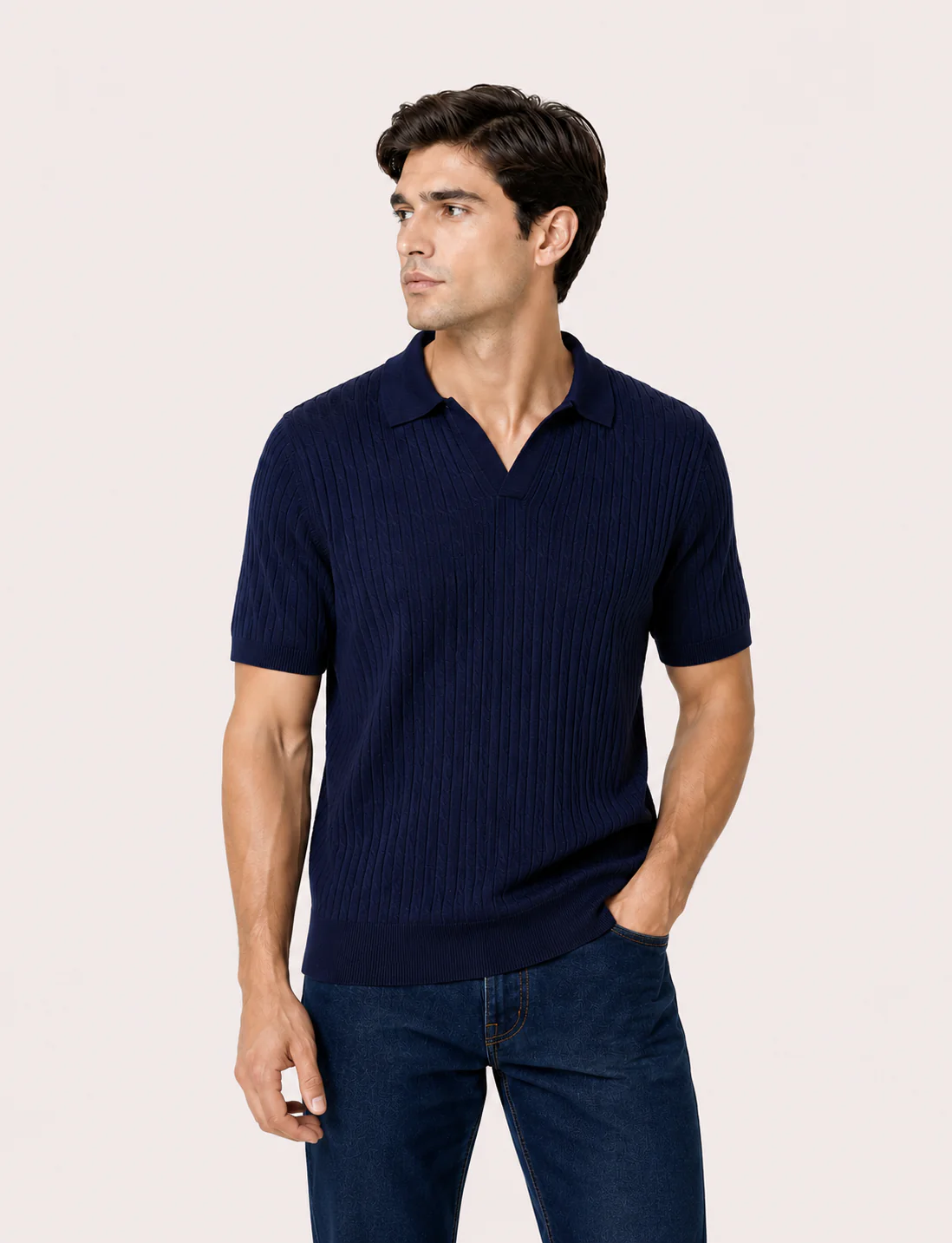 Polo in cotone derby a trecce
