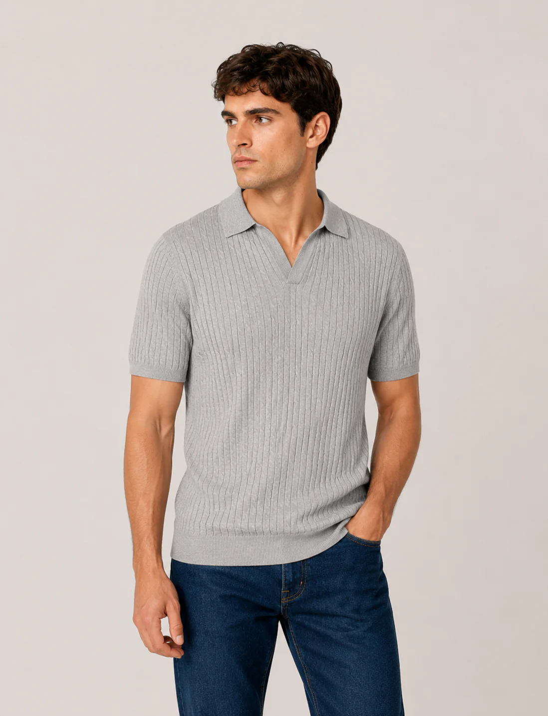 Polo in cotone derby a trecce - Image 13