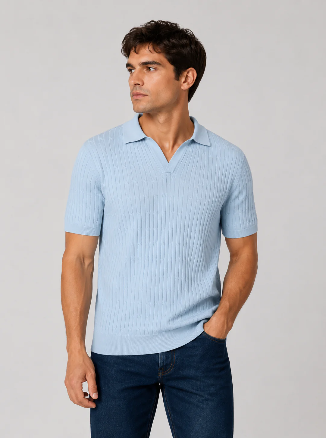 Polo in cotone derby a trecce - Image 16