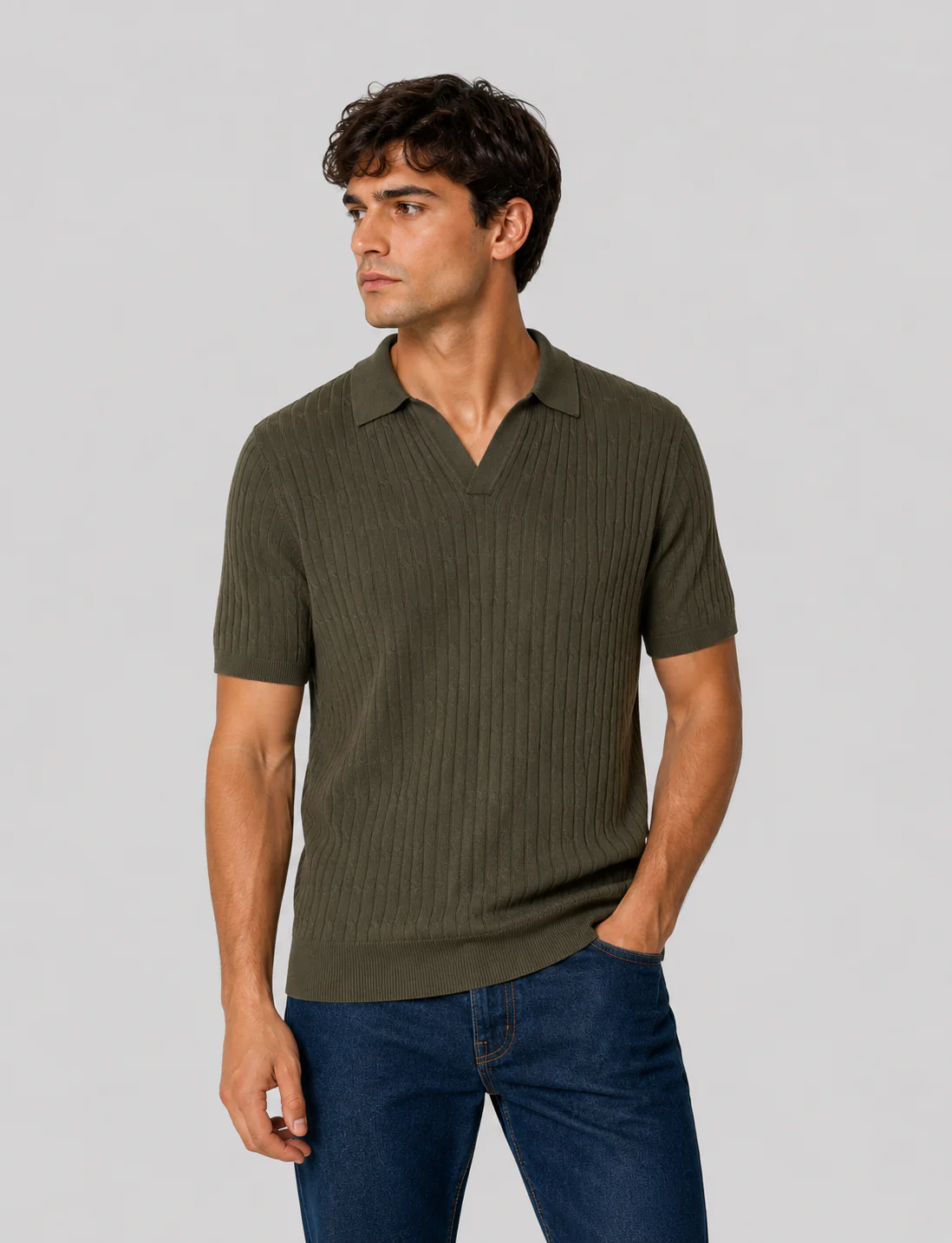 Polo in cotone derby a trecce - Image 7