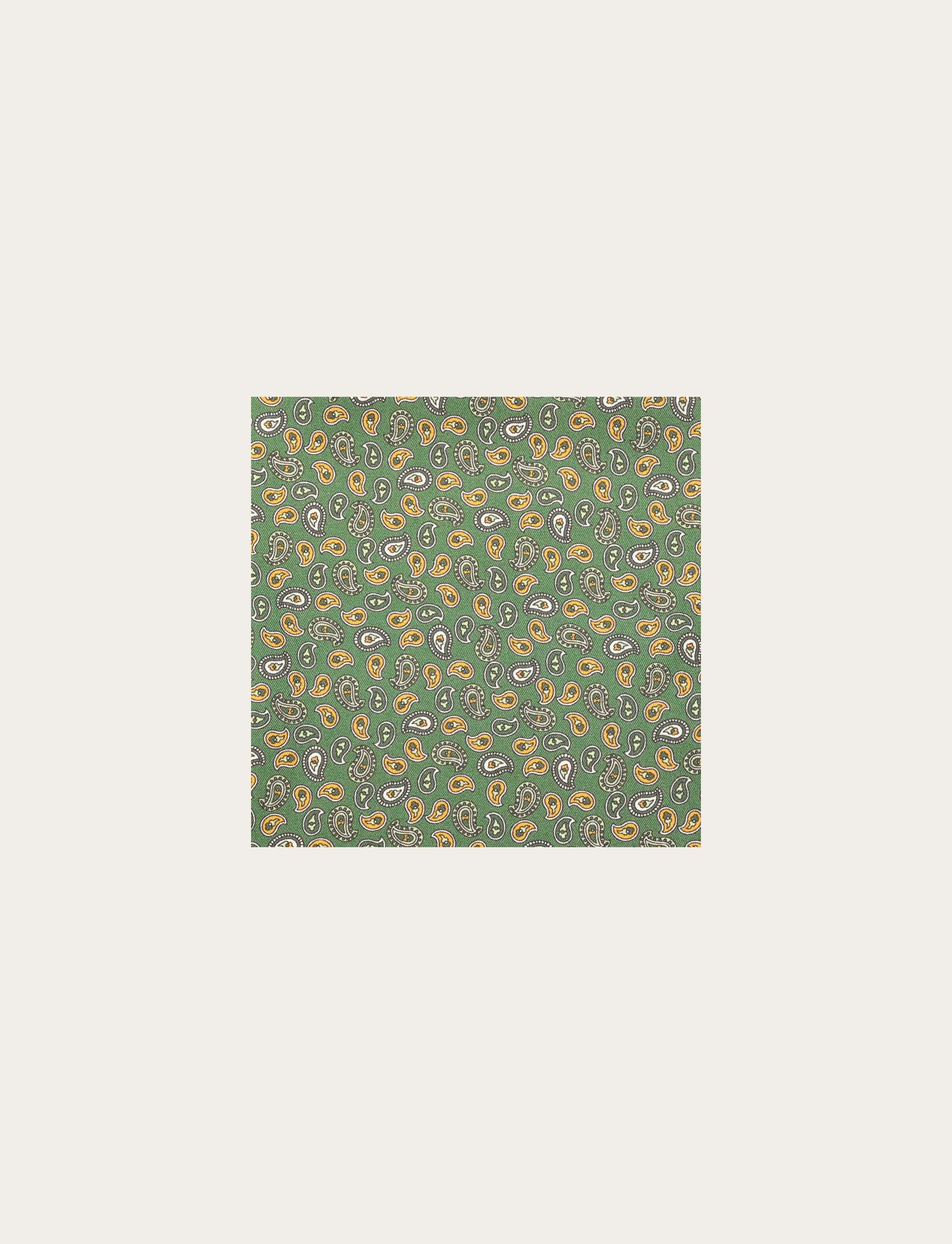 Pochette in seta verde fantasia cachemire