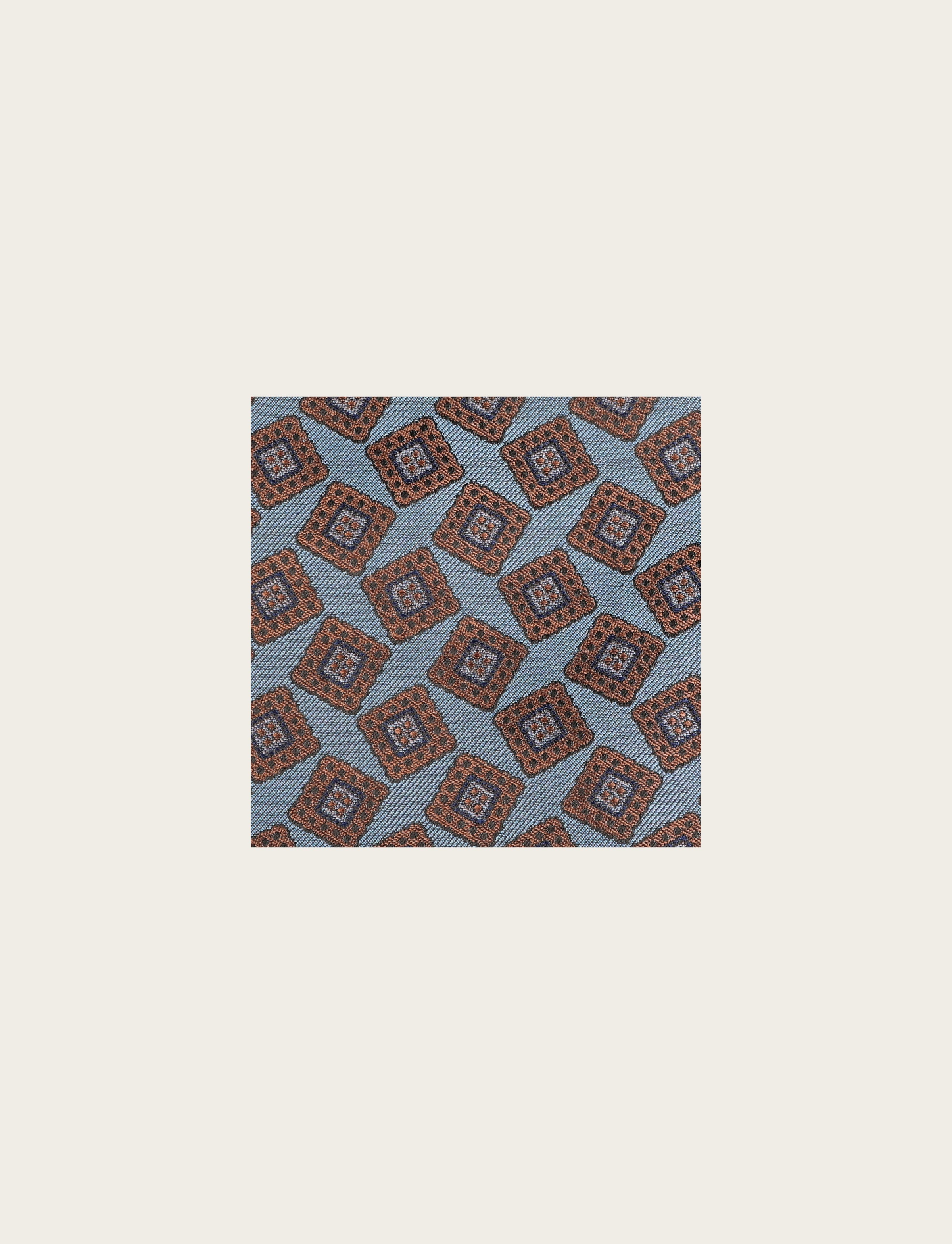 Pochette in seta fantasia geometrica a quadri