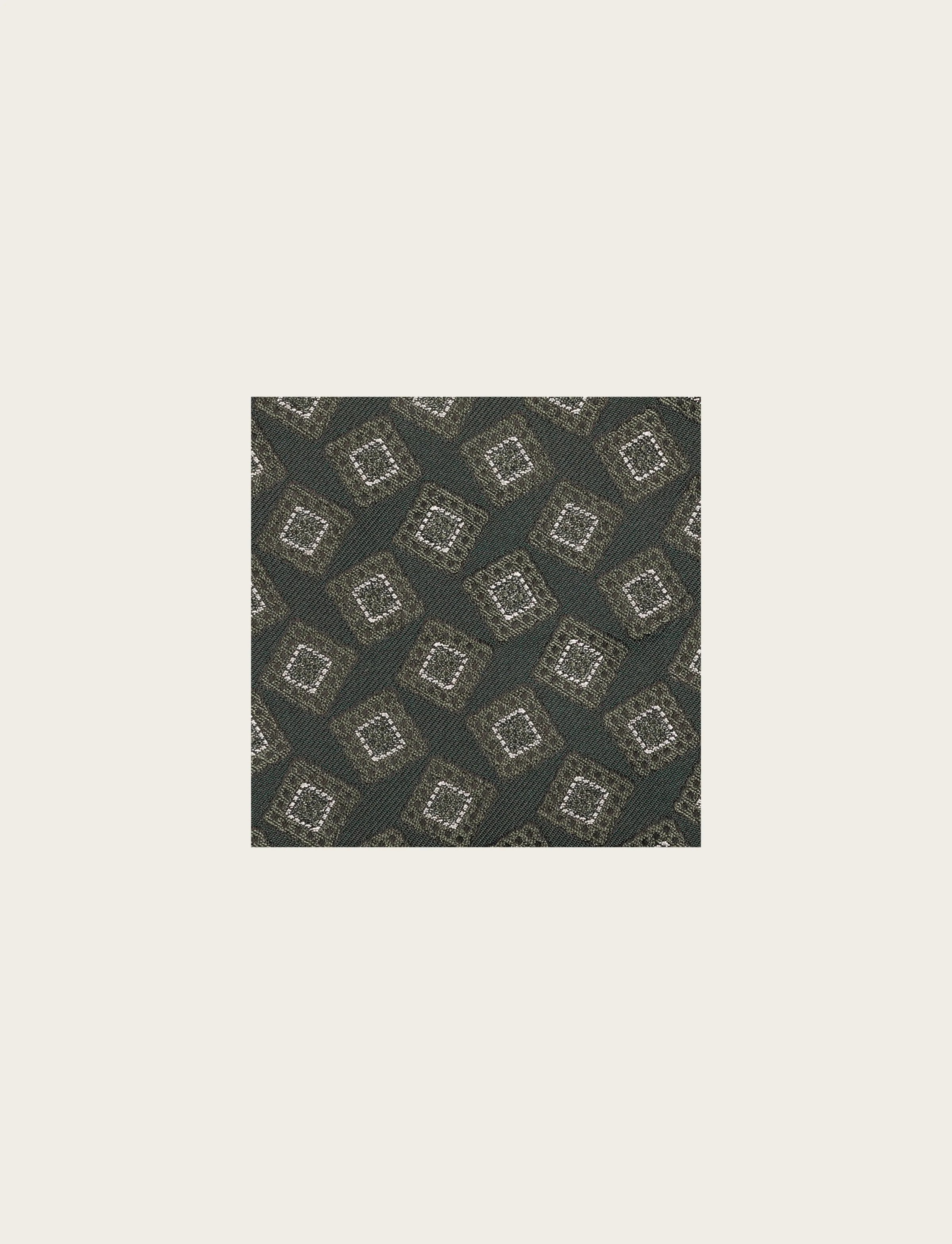 Pochette in seta fantasia geometrica a quadri - Image 5