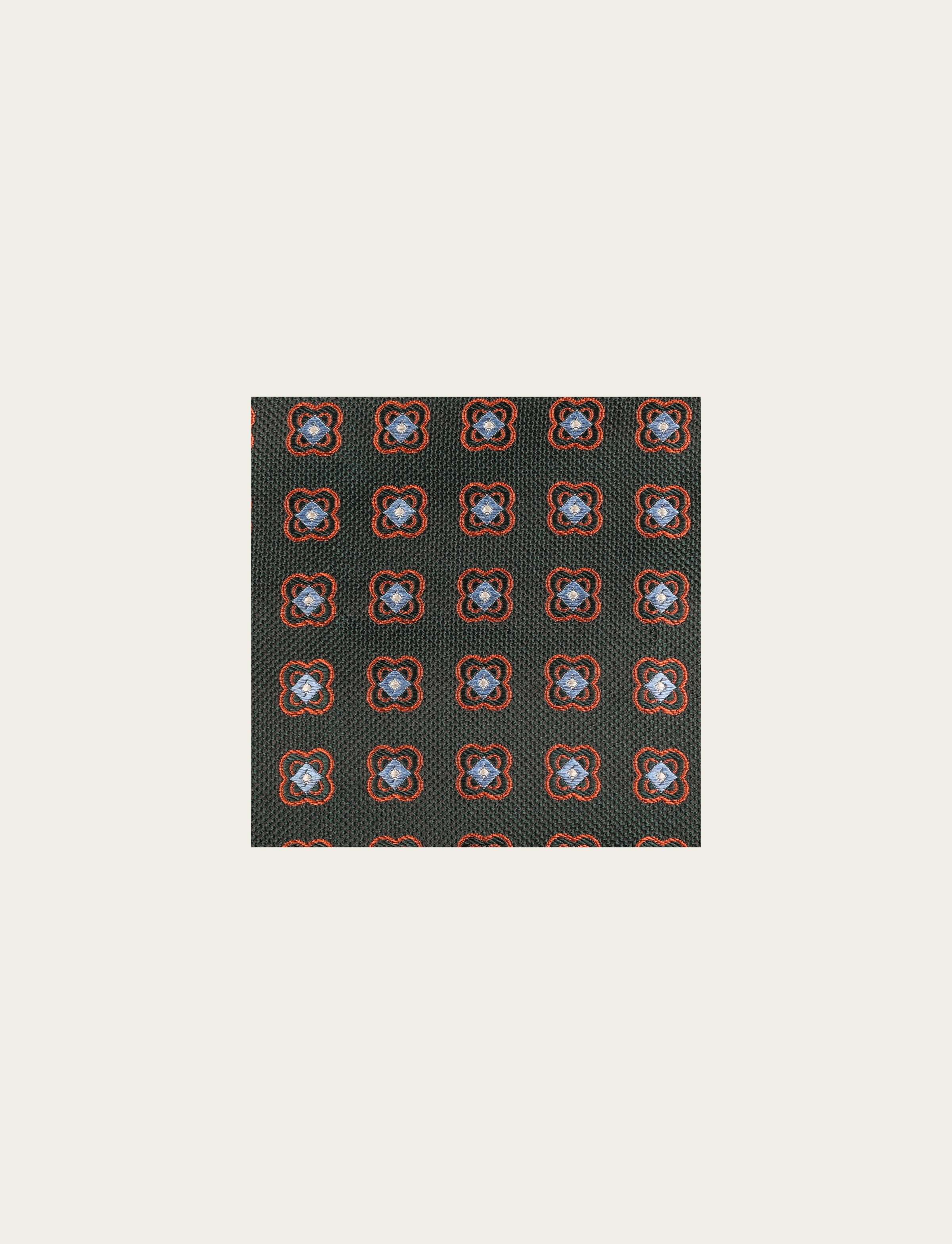 Pochette in seta disegno geometrico floreale