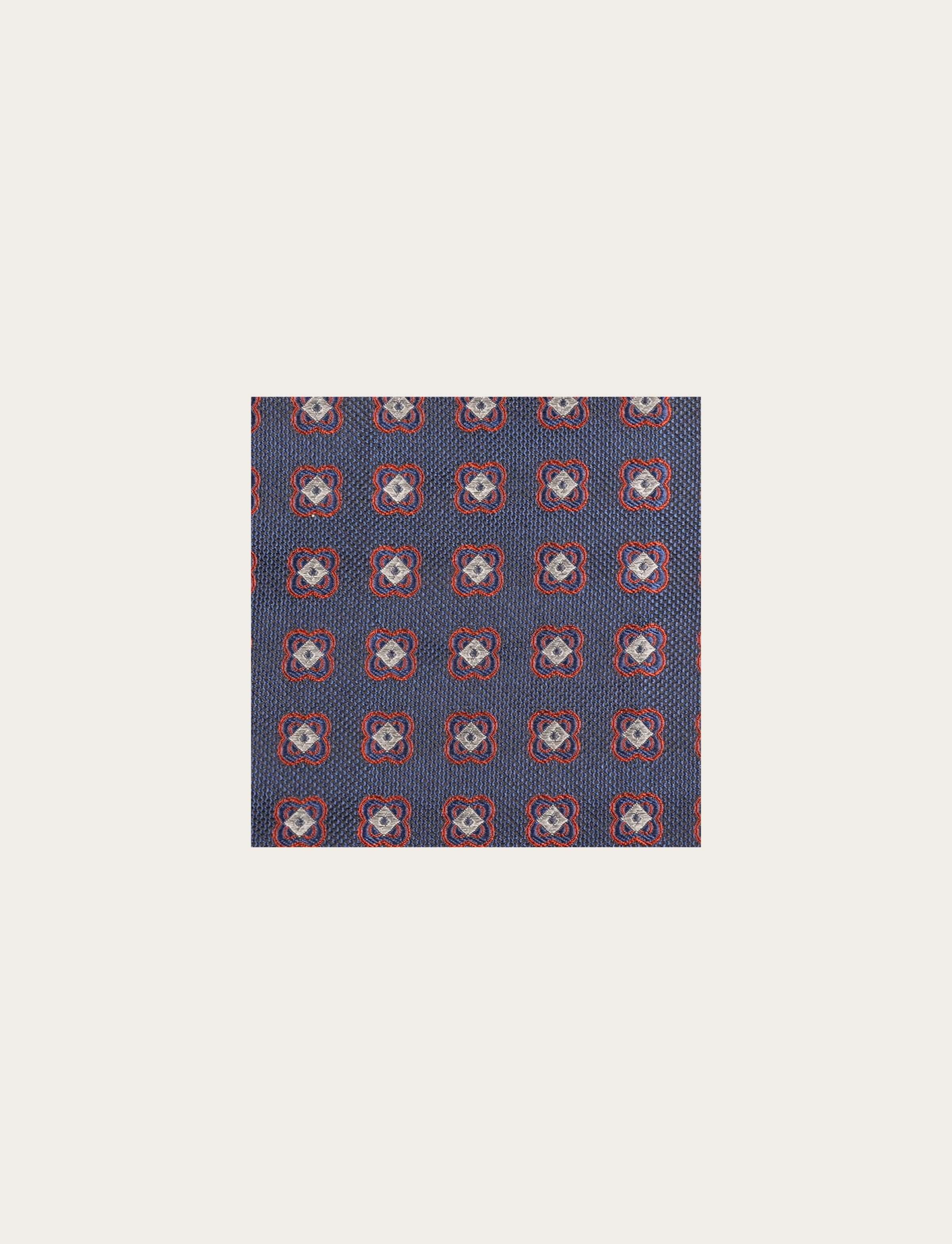 Pochette in seta disegno geometrico floreale - Image 3