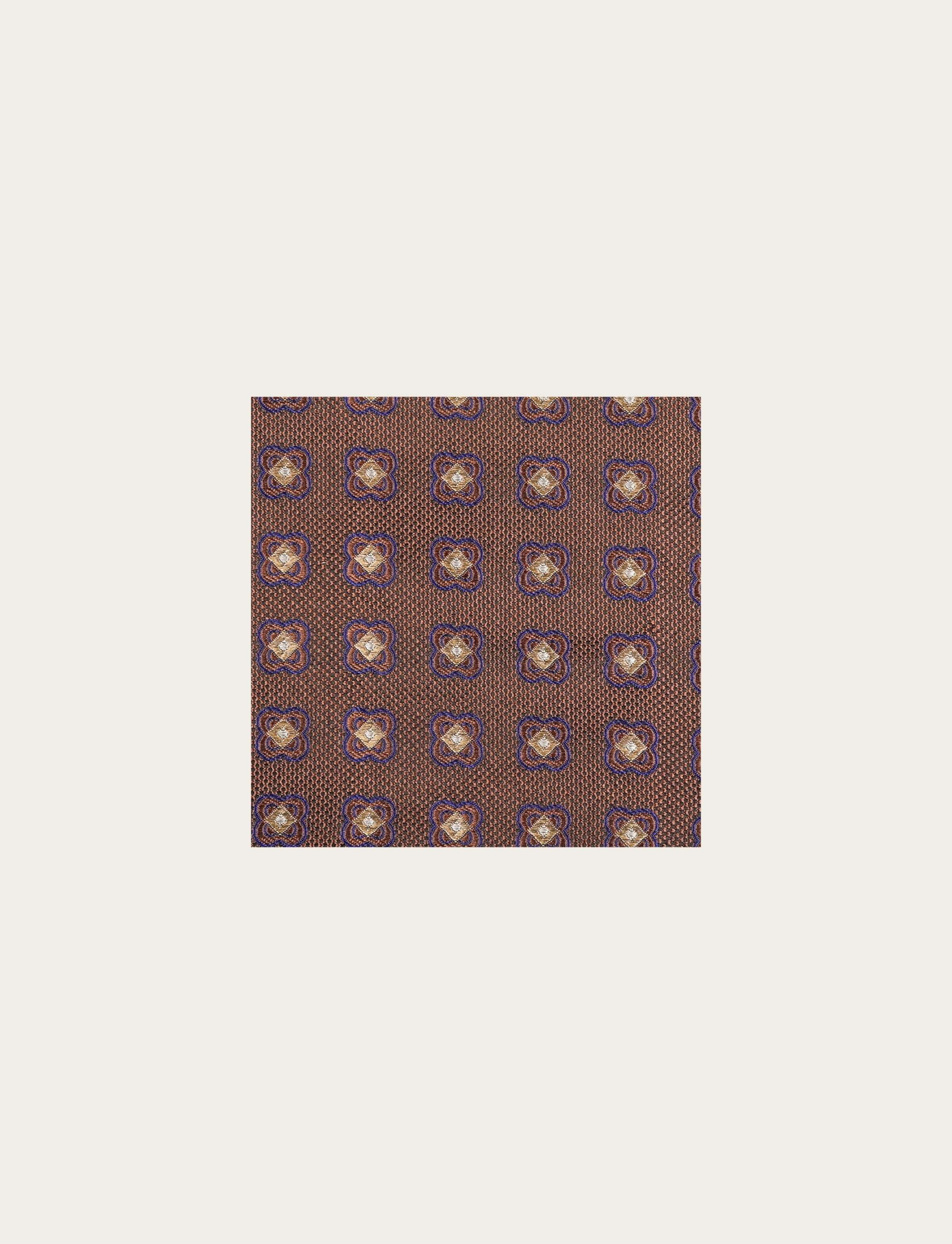 Pochette in seta disegno geometrico floreale - Image 5