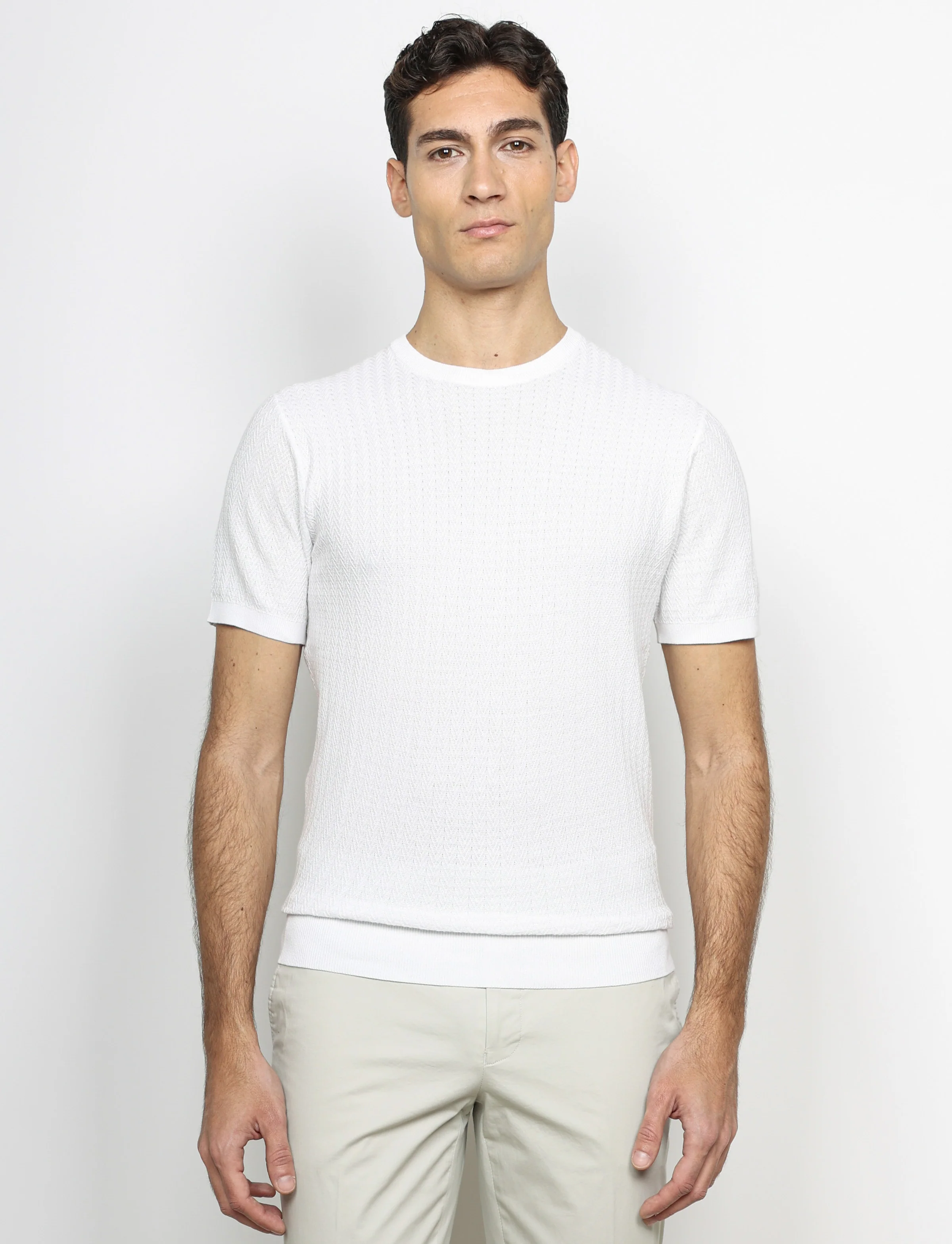 T shirt in cotone lavorazione spigata - Image 9